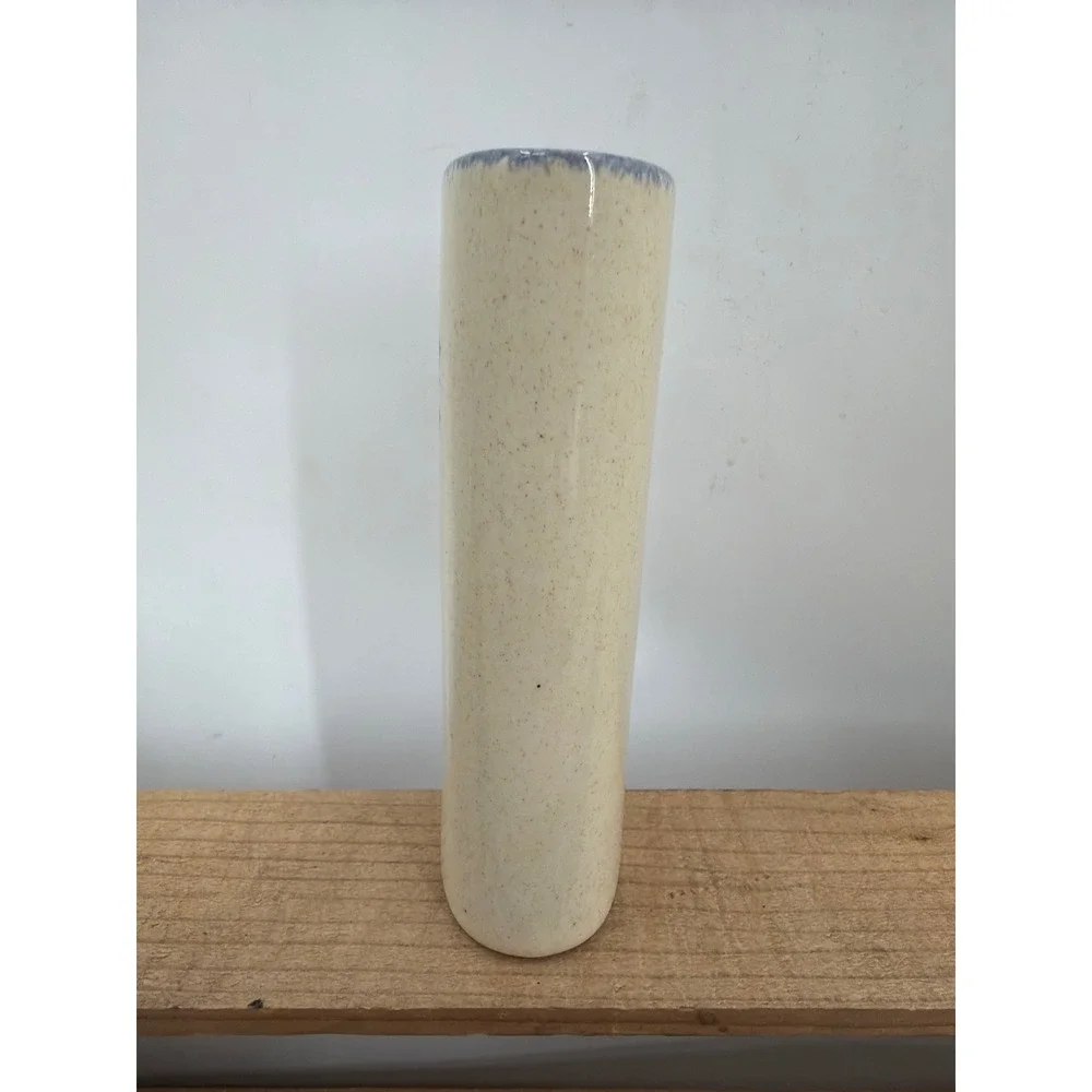 Vtg Debbie's Blueberryware Maine Bud Vase Hand‎ Painted Stoneware Speckled 6